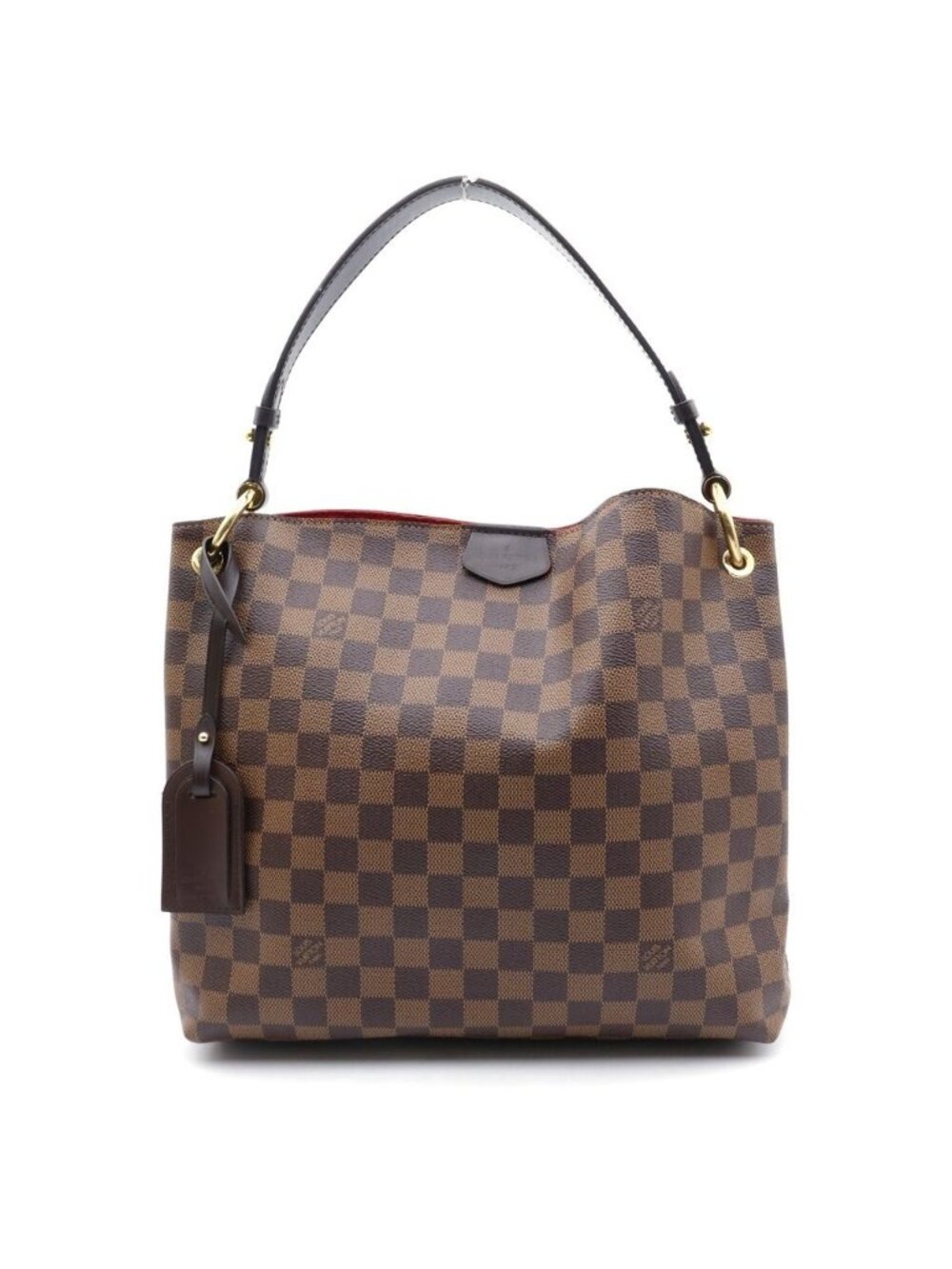 Louis Vuitton Damier Graceful PM Bag Brown Leather Gold